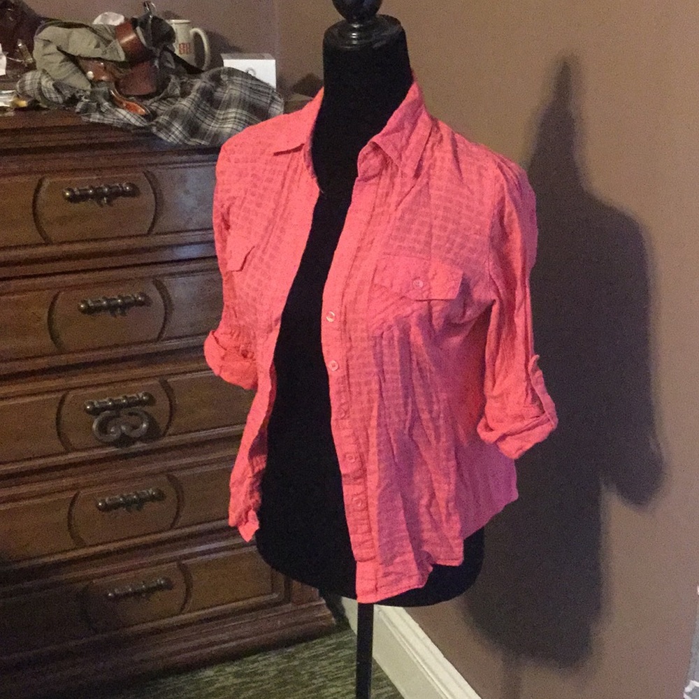 Maurice’s button down blouse. Roll up sleeves.